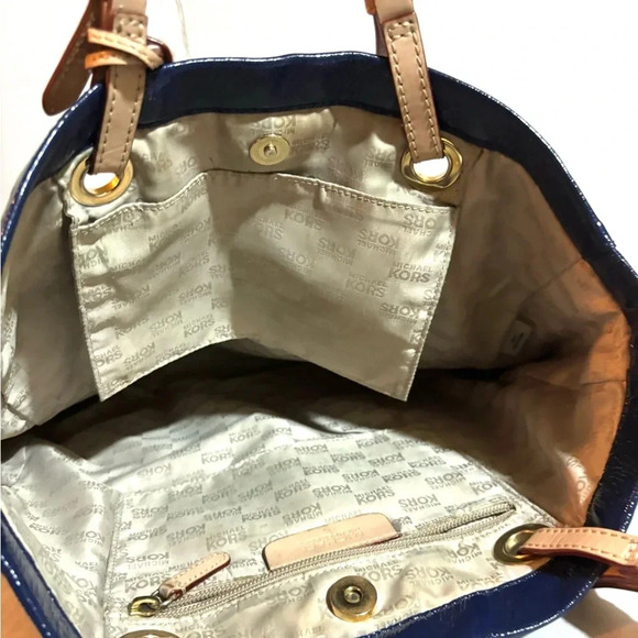 Michael kors metallic blue leather shoulder handbag - Picture 7 of 10